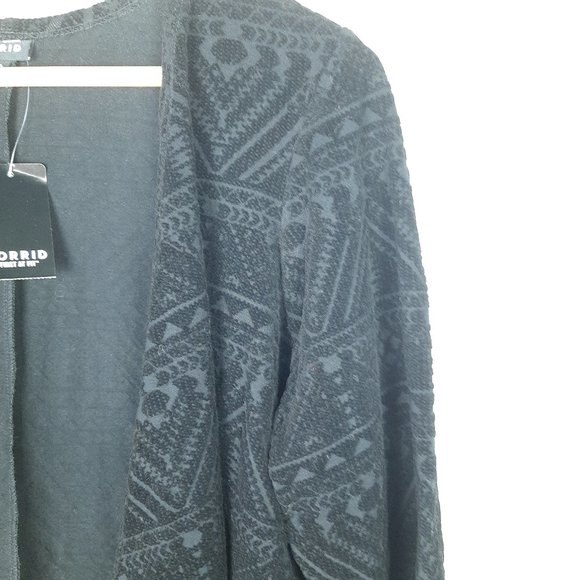 Torrid Black Flocked Jersey Hilo Velour Cardigan - Picture 4 of 9
